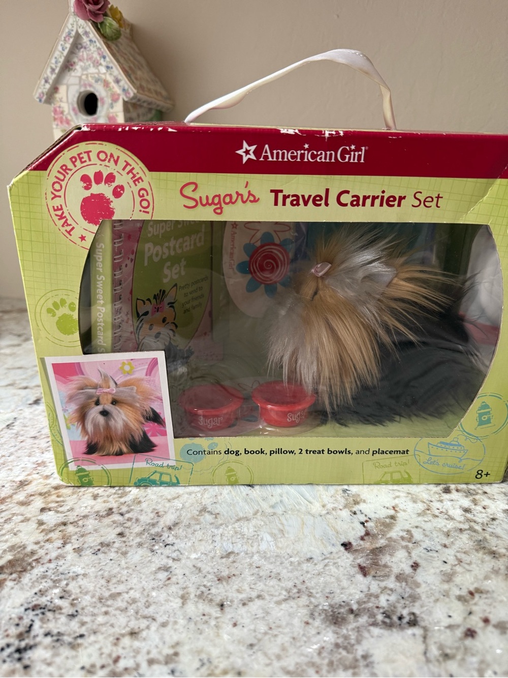 American Girl sugar travel set new in box dog